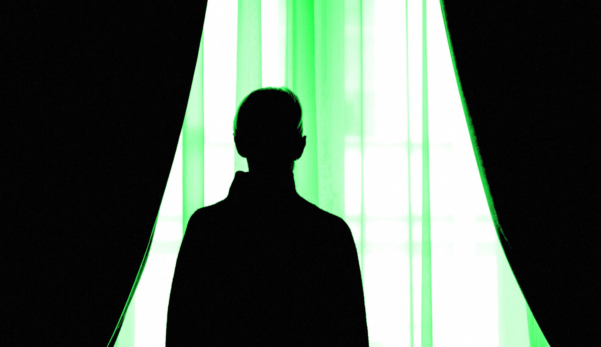 A photograph processed by the Térmica machine. Heat that glows green and white.
